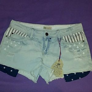 YMI red white and blue shorts